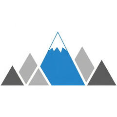 Modern mountain range logo design, perfect for outdoor adventure brands and tourism companies seeking a clean, geometric mountain illustration