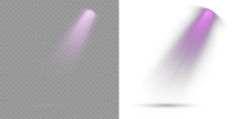 Bright spotlights shine down, forming focused light circles. Vector Spotlights. Reflections add depth to spotlight scenes on floor. Overlay effects simulate professional studio illumination. Scene.