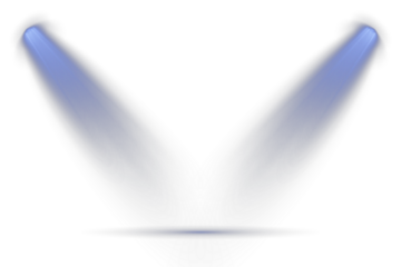 Concert lighting set includes soft beams. Stage spotlights emit strong white directional light beams. Projection studio lights beam. Transparent allows seamless web or poster use. Vector Spotlights.