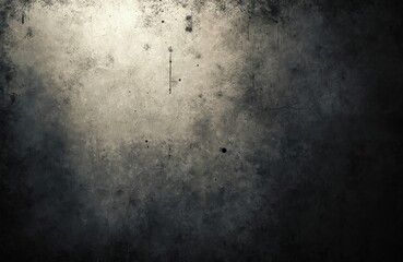 Obraz premium Textured background with grunge elements, scratches and spots in shades of grey and black. Light source illuminates left side creating dark moody atmosphere. Useful for horror themes.