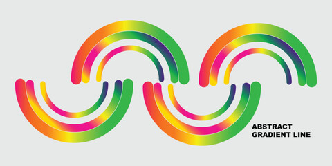 Obraz premium Vibrant abstract swirling lines with a gradient of orange to green on black background