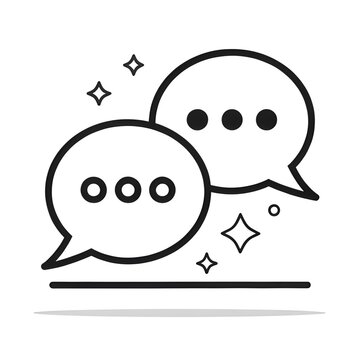 Two Speech Bubbles Icon Representing Conversation, Communication, and Friendly Dialogue