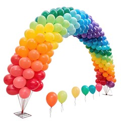 colorful balloons on white background