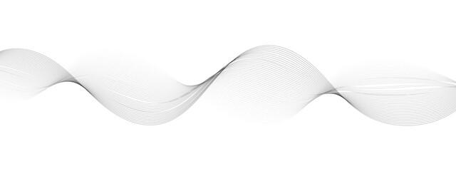 Modern abstract curved lines create dynamic wave pattern on white background