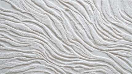 White plush fabric creating a soft, warm texture with an abstract wavy pattern, providing a cozy background for textiles, interior design, and comfort concepts