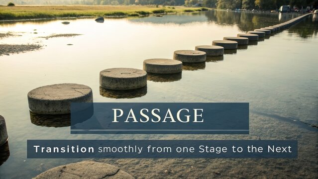 Circular stepping stones create a tranquil pathway across calm water in a serene outdoor setting