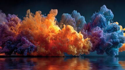 Pastel colors mixing together in water create abstract art effect for backgrounds and designs