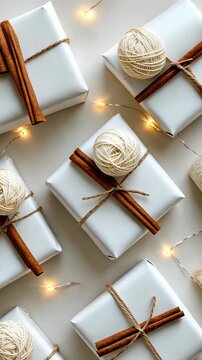 Explore unique and simple gift wrapping techniques using natural materials and elegant decorations for celebrating special moments