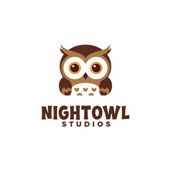 Adorable cartoon owl logo for Nightowl Studios