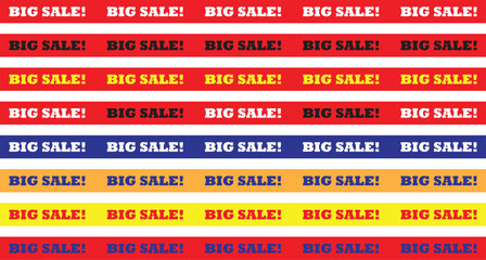 Obraz premium Big Sale Banner Ribbons Vector Set: Promotion, Discount, Marketing