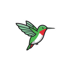 Vivid hummingbird hovering vibrant colors abound