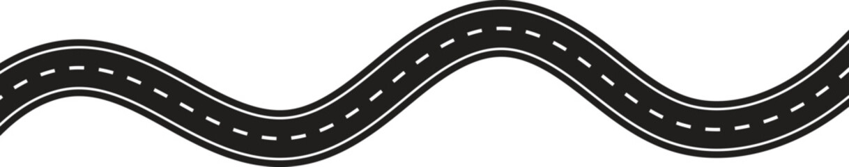 Curvy Road Vector Icon for Navigation and Journey Concepts