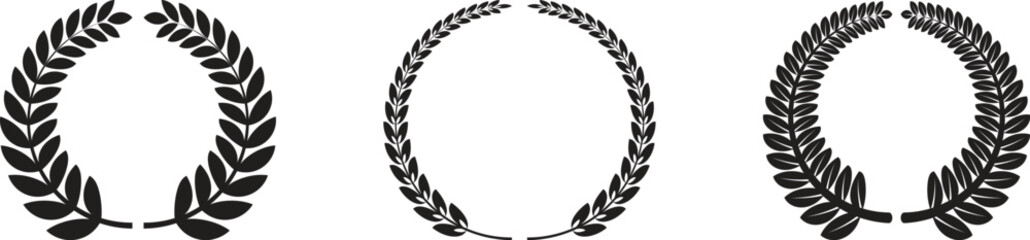 Laurel Wreath Vector Icons for Award, Victory, and Honor Concepts