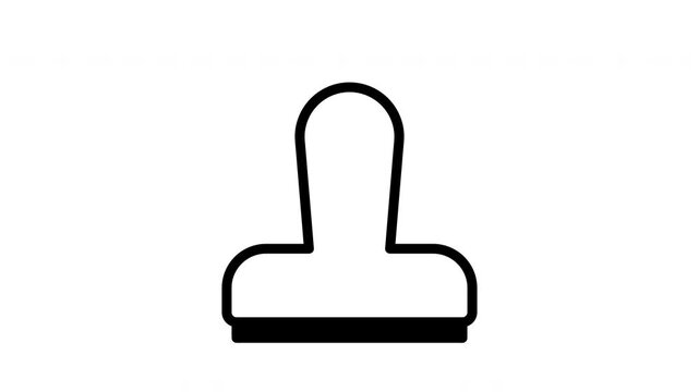 Stamp icon animation. Ideal for design projects, website graphics, postal services, and office themes.