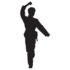 Martial Arts Pose Silhouette