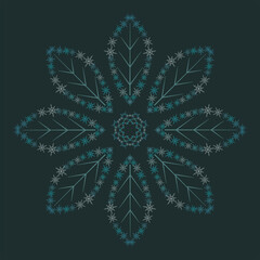  fleur &agrave; 8 p&eacute;tales dessin&eacute;e &agrave; partir de flocons de neige