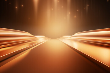 Golden Flowing Light Abstract Background