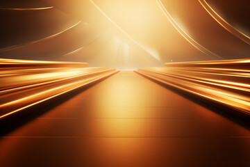 Golden Flowing Light Abstract Background