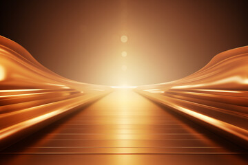 Golden Flowing Light Abstract Background