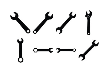 Wrench Tool Icon Set Vector Illustration