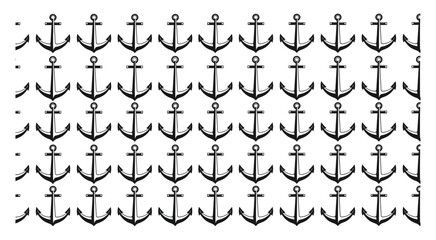 Fototapeta premium Black Anchor Seamless Pattern, Nautical Theme, Repetitive on White Background
