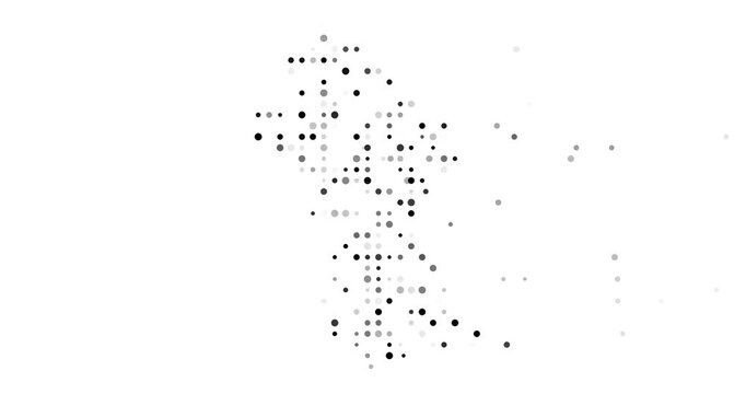 Dynamic Falling Orbs Form the Silhouette Map of Guyana