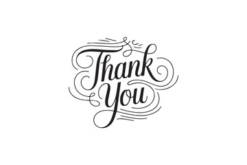 Elegant Thank You Typography – Black & White Decorative Lettering