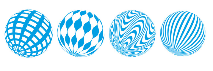 blue 3d shapes vector set on transparent backgrond