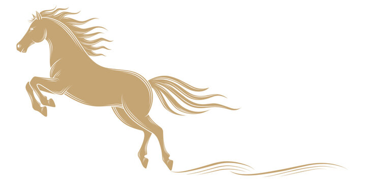 chinese new year horse line art vector