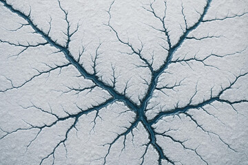 Polar Ice Shelf Macro – Cracked Frost Surface