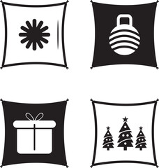 Christmas Pillow Vector Art: Holiday Cushion Home Decor Graphic Design Illustration Set.