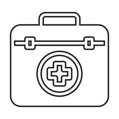 First Aid Kit Vector Medical Case Illustration Emergency Response Outline Minimalist Style Safety Symbol Healthcare