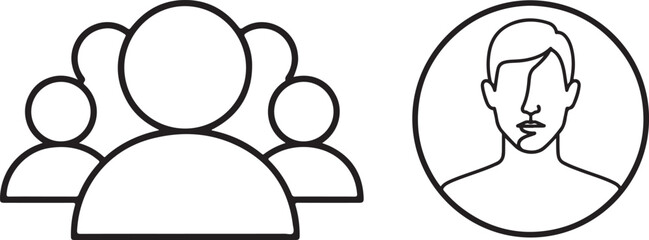 Iconographic Representation of Multiple People and Single Person Profile