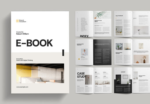 Clean And Minimalist Ebook Template Layout