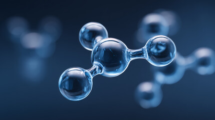 Blue Molecular Structure in Scientific Background