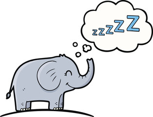 sleeping elephant cartoon