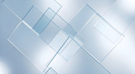 Abstract geometric background with overlapping translucent diamond shapes in soft blue and white tones