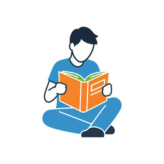 Boy reading a book while sitting crosslegged on the floor in a brightly lit room, engrossed in the story, creating a peaceful and studious atmosphere.