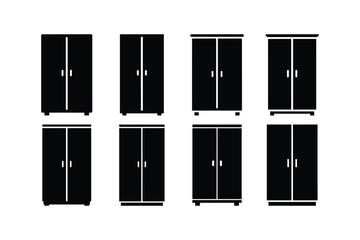 Set of Minimal Wardrobe Icons in Solid Silhouette Style