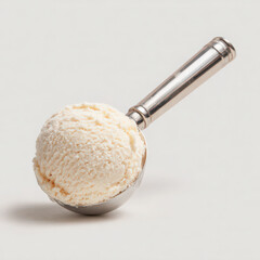 Fototapeta premium stainless steel scoop with perfect ice cream