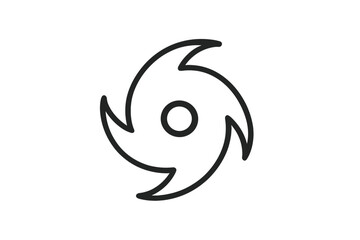 Obraz premium Simple outline icon representing a hurricane or cyclone weather phenomenon