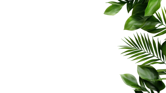 Green Leaves on Transparent Background