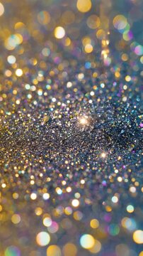 Extreme macro close-up of shimmering metallic particles vibrating softly creating a rich detailed abstract texture field glitter, particles, background