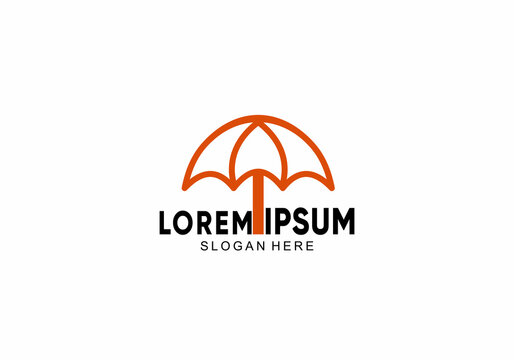 umbrella symbol lorem ipsum template business logo vector