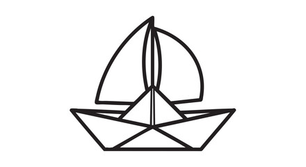 ## **36. Paper boat sailing vessel outline icon vector**
