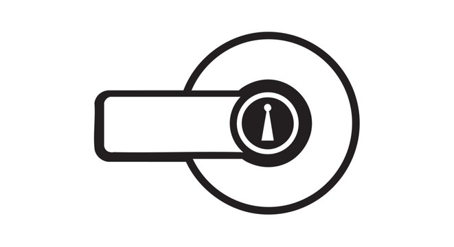 ## **22. Door knob lock privacy button outline vector**
