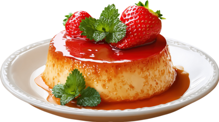 Caramel Flan pudding Dessert with Rich Golden Syrup