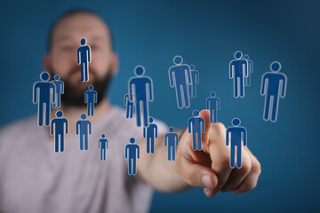 Abstract image representing concept of human resources, teamwork, digital networking, recruitment and selection