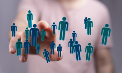 Abstract image showing networking, business team and teamwork. Concept of social or communication, community an
