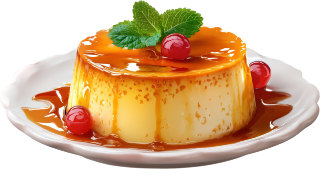 Caramel Flan pudding Dessert with Rich Golden Syrup